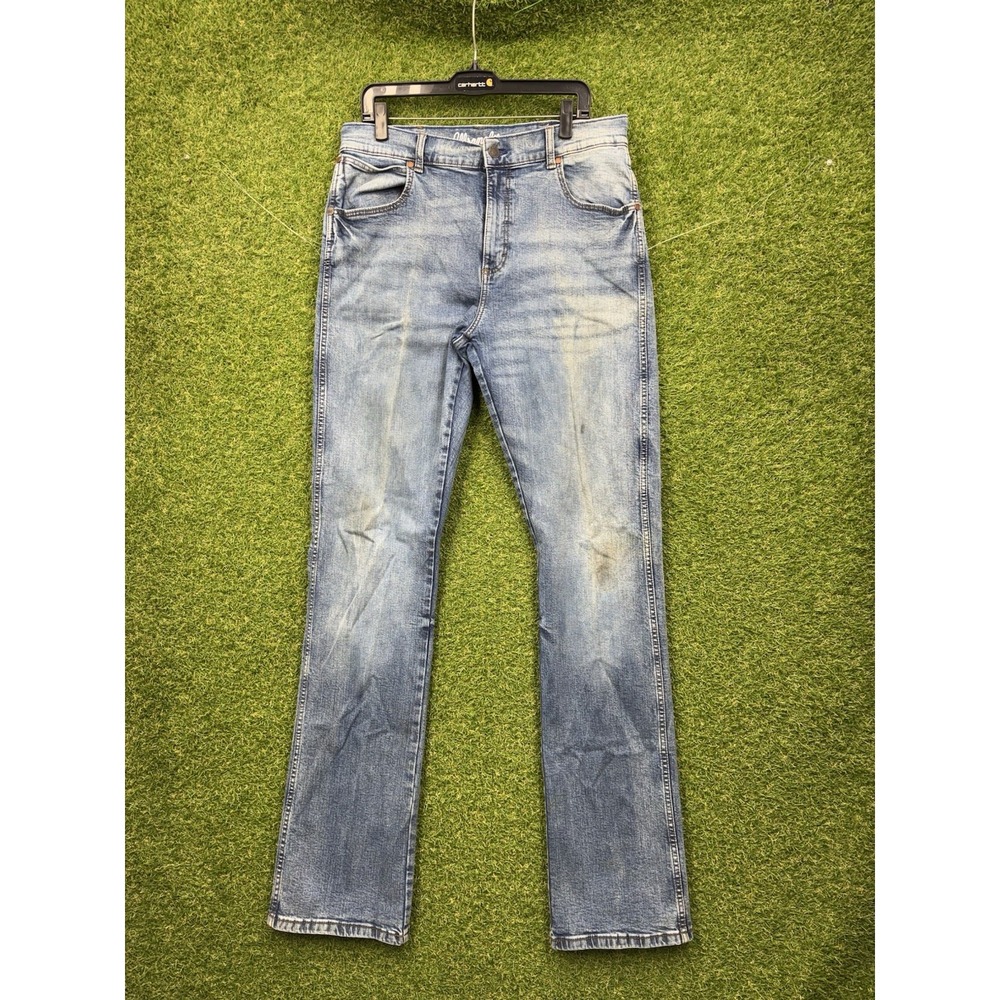 Wrangler Retro Jeans Mens 34x38 Blue Slim Boot Stretch Western Cowboy Workwear